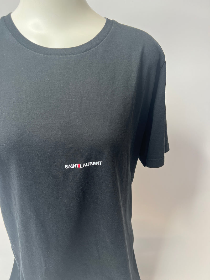 Saint Laurent Black Logo T-Shirt (Size S/ UK 8)