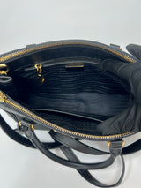 Prada Small Galleria Bag In Black Saffiano Leather