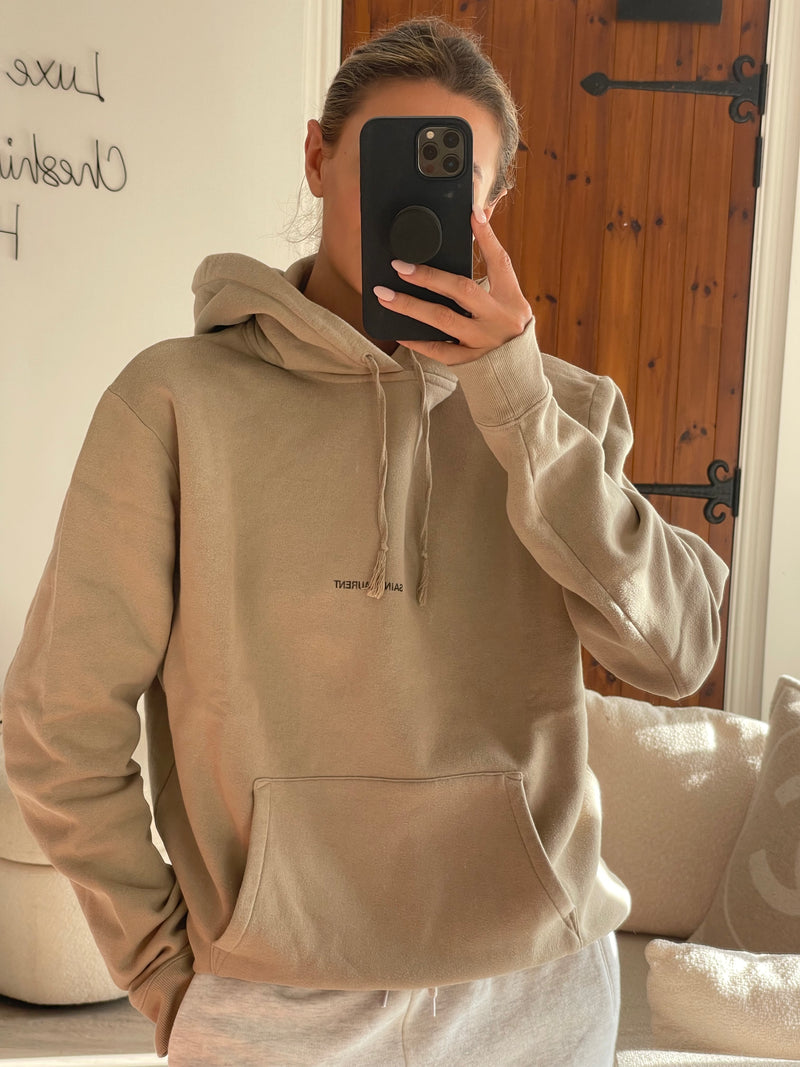 Saint Laurent Logo Print Hoodie (Size XL)