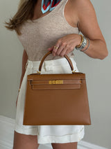 Hermès Kelly 28 Gold Sellier Epsom Leather With GHW