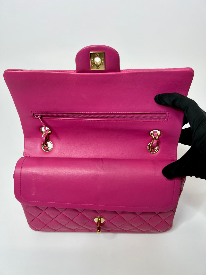 Chanel Vintage Medium 2.55 Classic Flap In Fuchsia