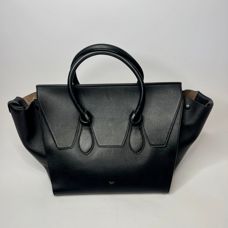Celine Large Tie Bag In Black Leather