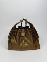 Chanel 25 Small In Metallic Bronze Caviar Leather With GHW