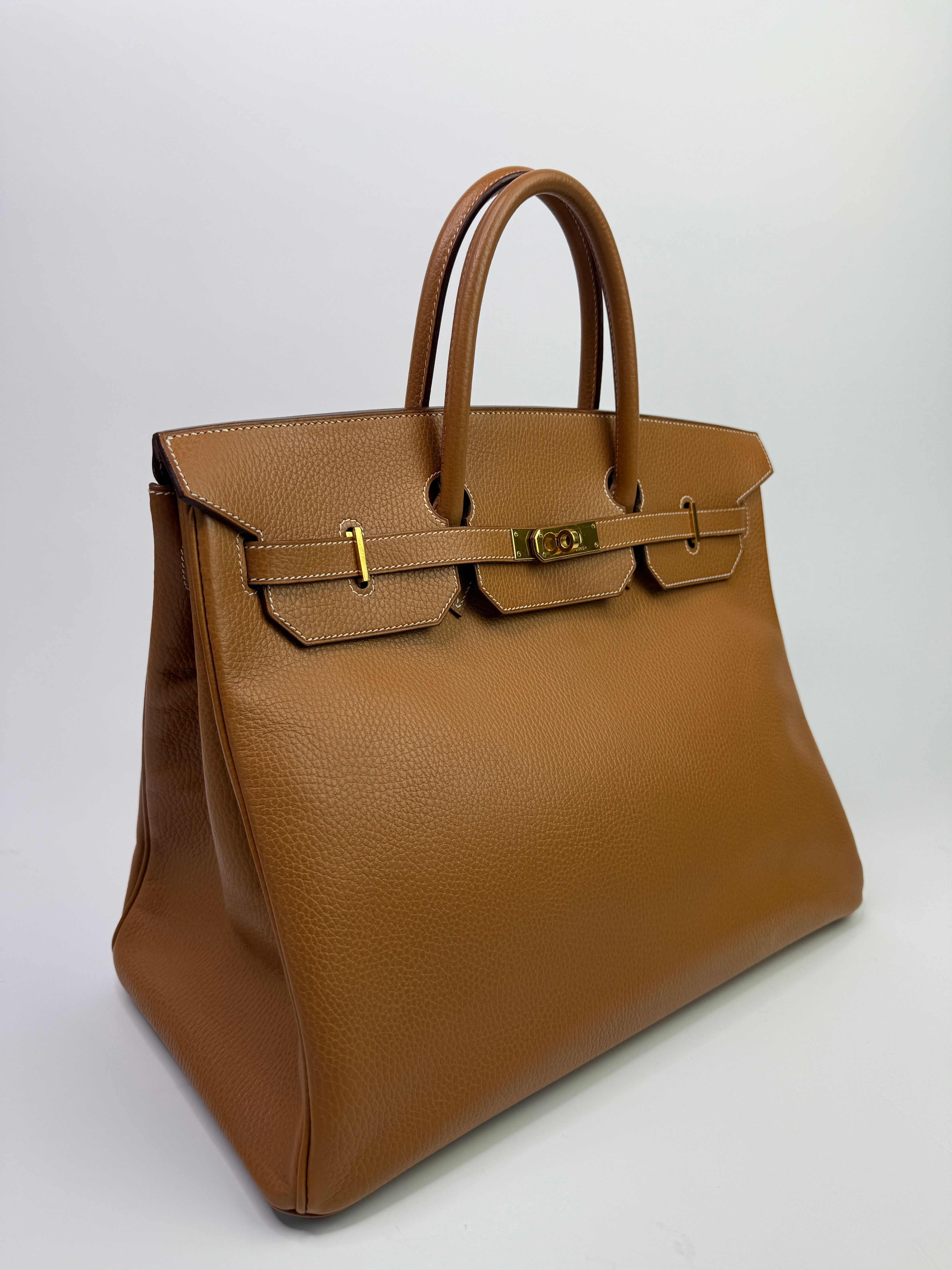 Hermès Birkin 40 In Gold Courchevel Leather With GHW