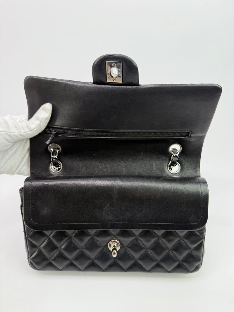 Chanel Medium Classic Double Flap Black Lambskin With SHW