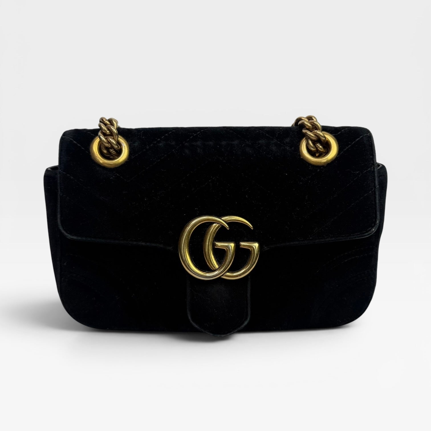 Gucci Mini Marmont Bag in Black Velvet