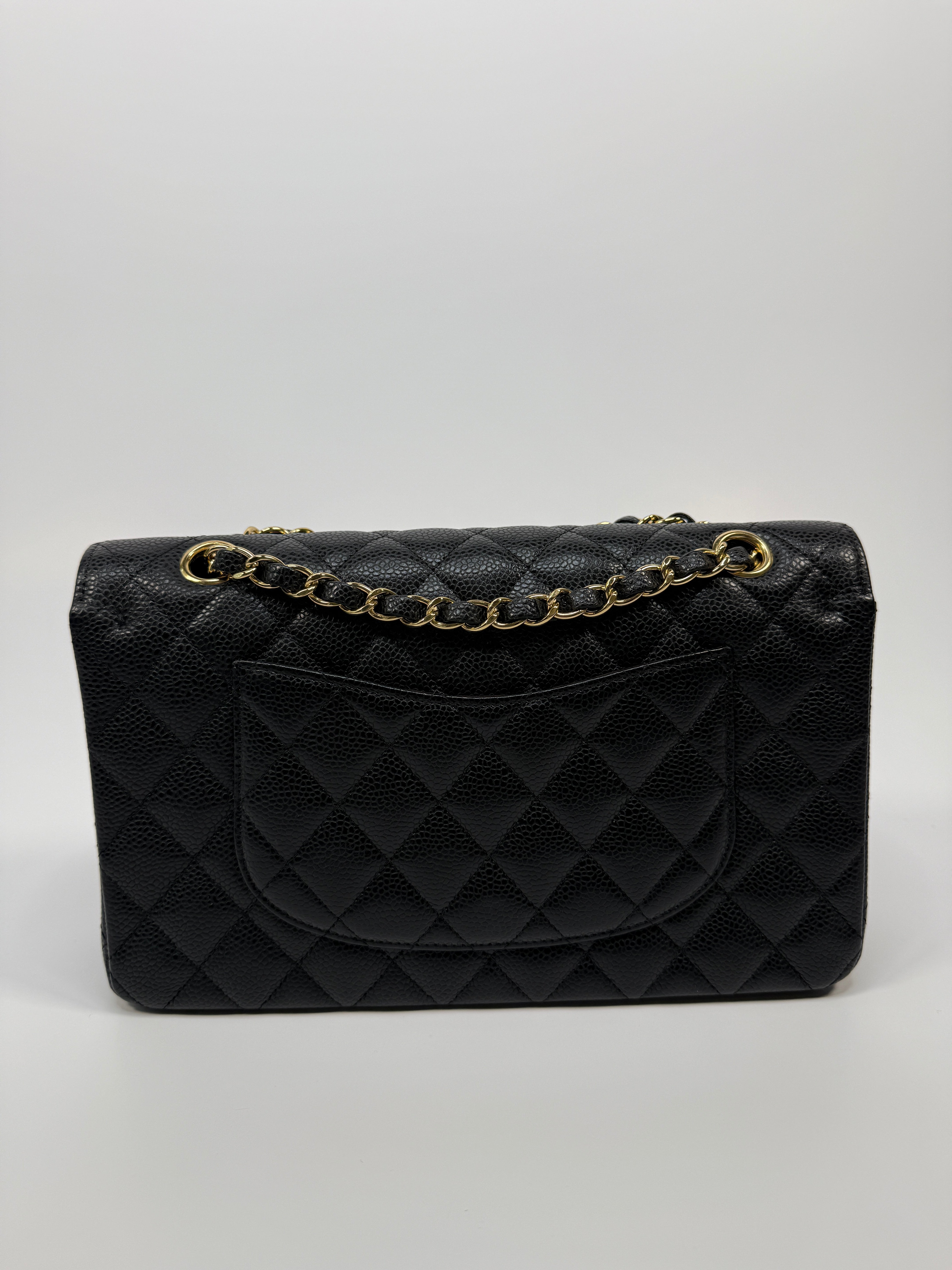 Chanel Medium Classic Double Flap Black Caviar With GHW