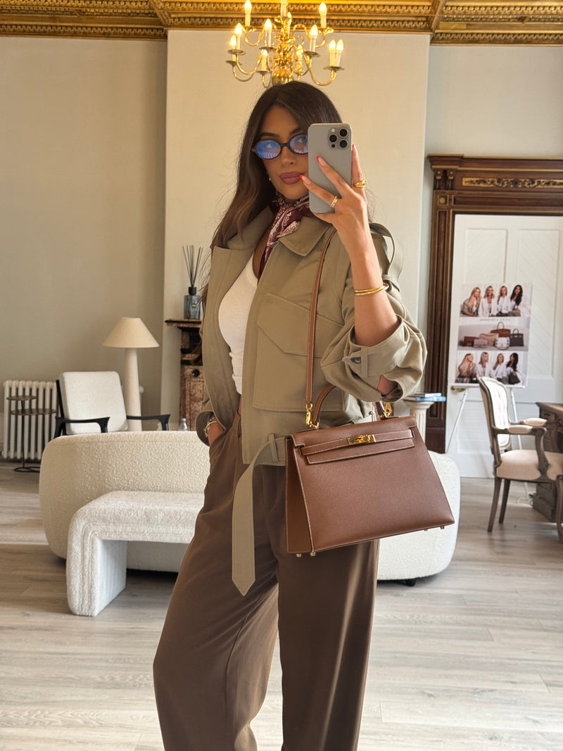 Hermès Kelly 32 Gold Sellier Epsom Leather With GHW