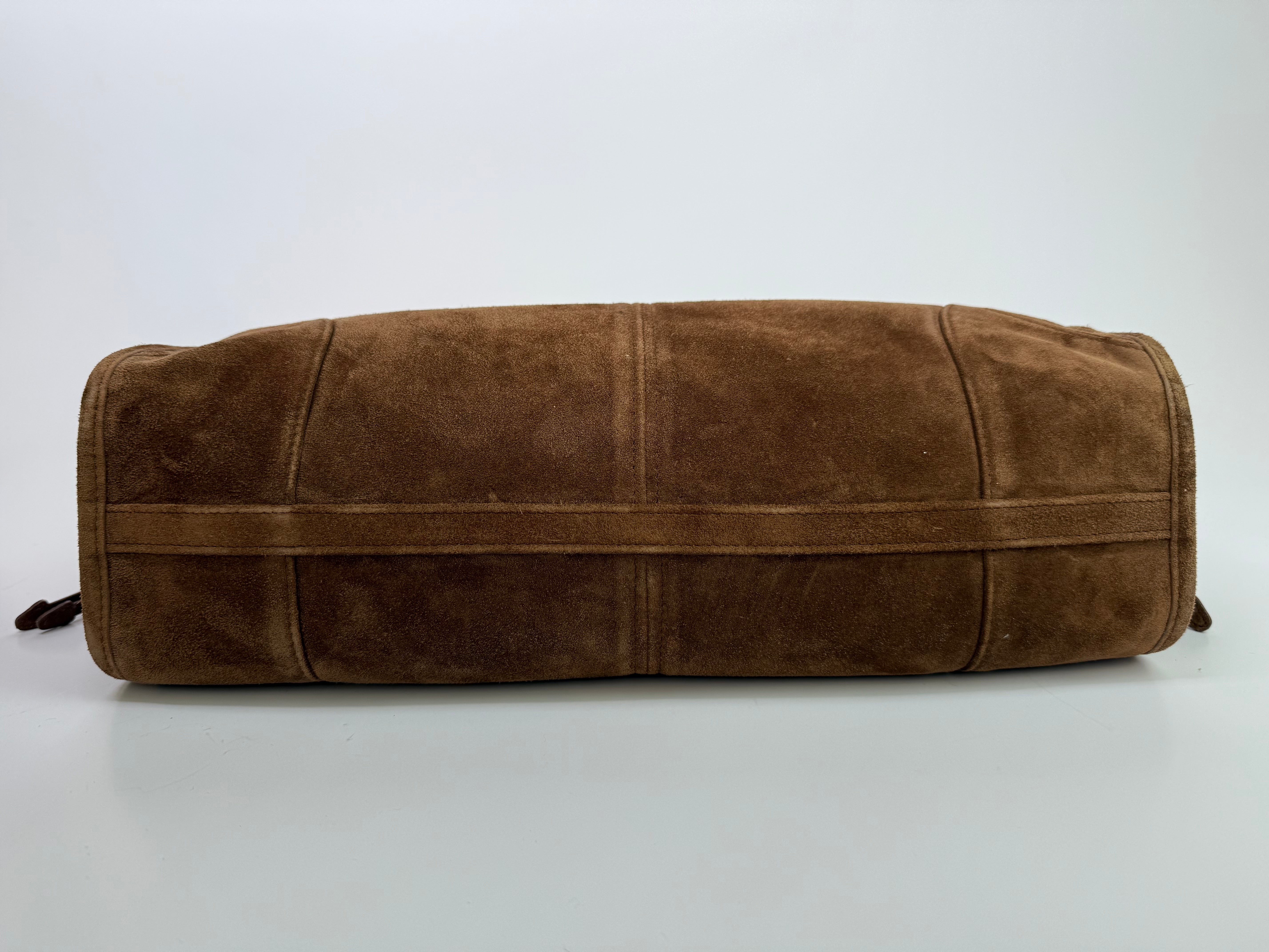 Prada Large Bonnie Suede Handbag