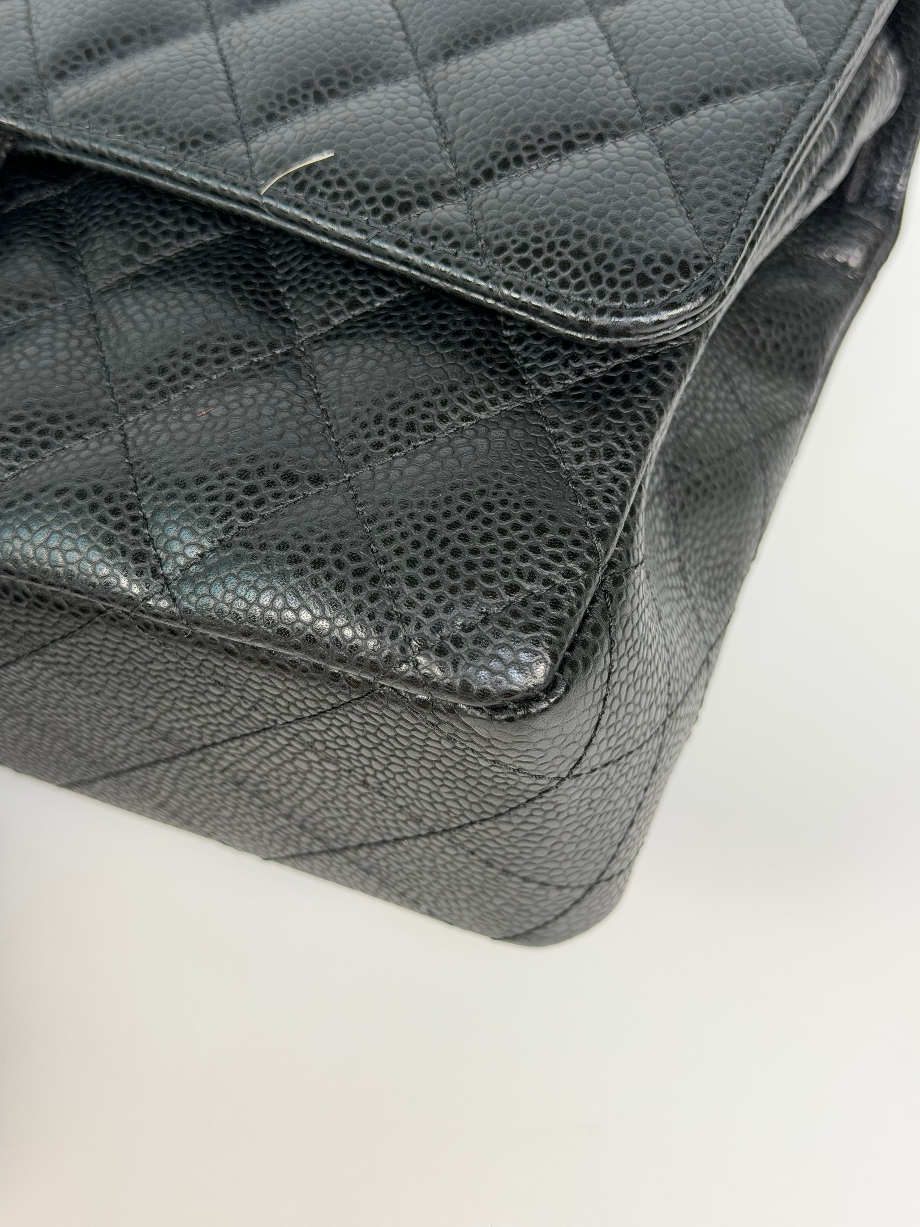 Chanel Medium Classic Double Flap Black Caviar Leather With Gold Hardware