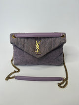 Saint Laurent Puffer Denim Shoulder Bag