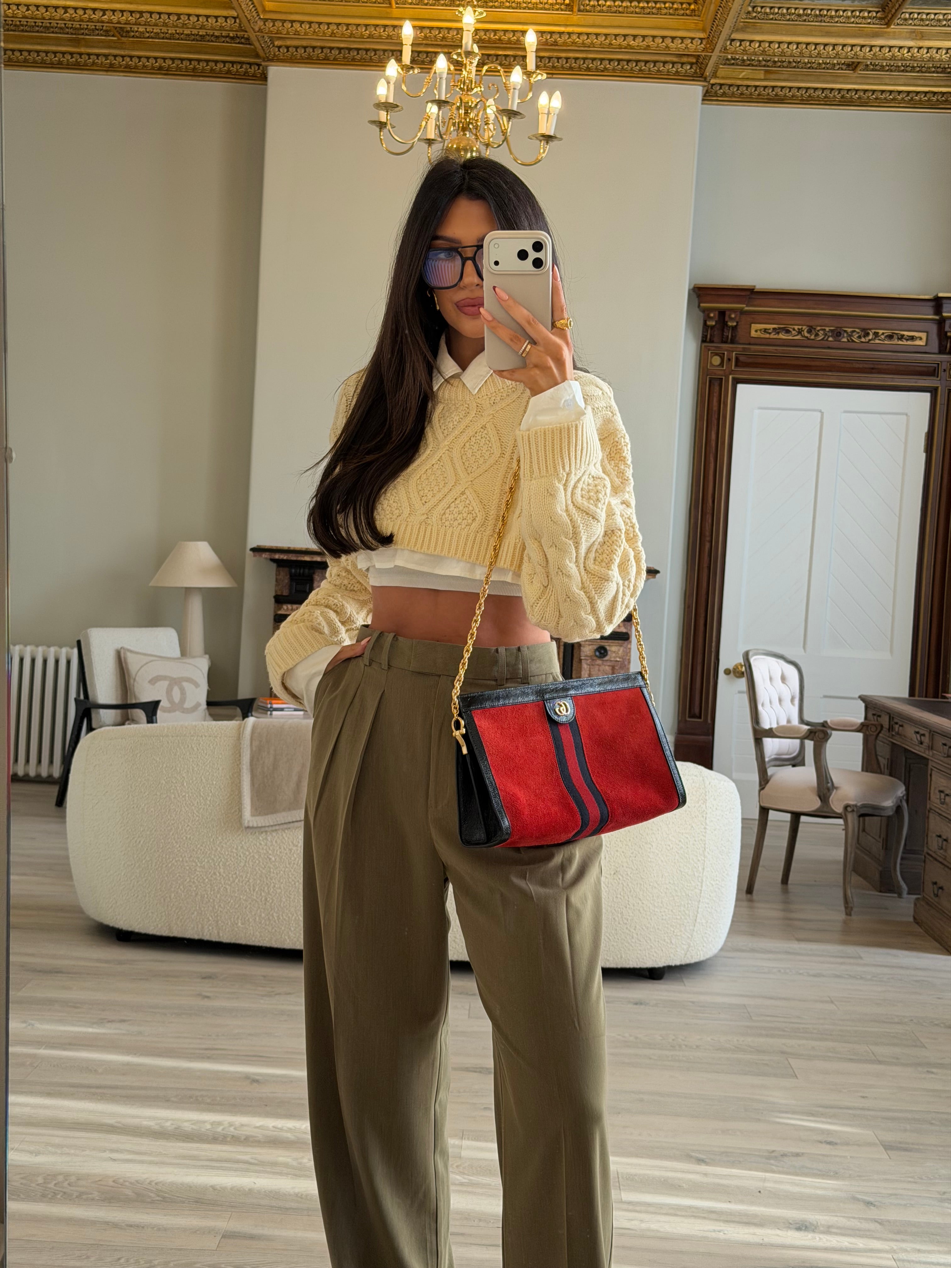 Gucci Small Suede Ophidia Chain Bag