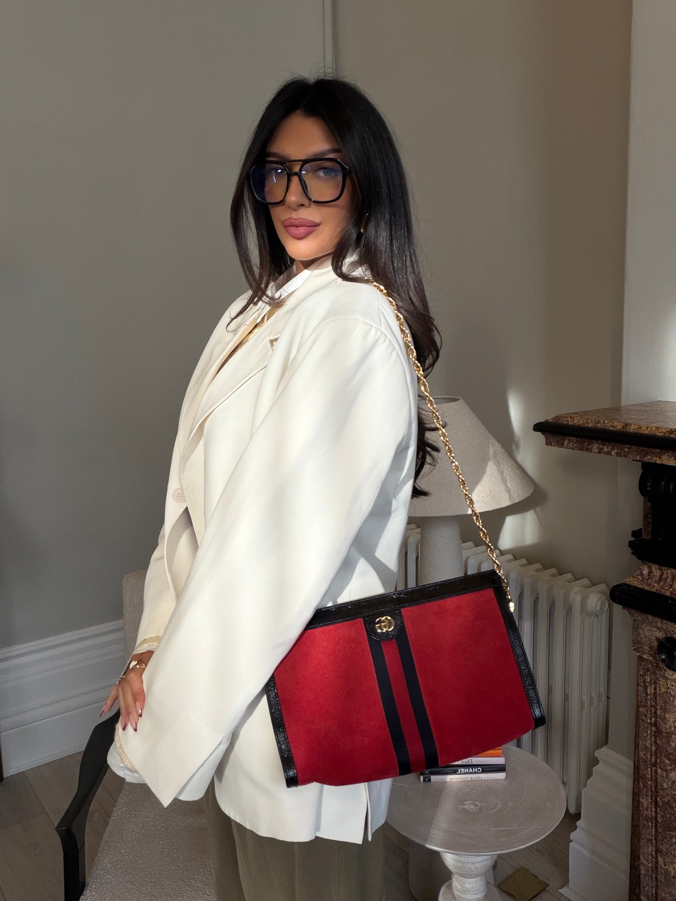 Gucci Small Suede Ophidia Chain Bag