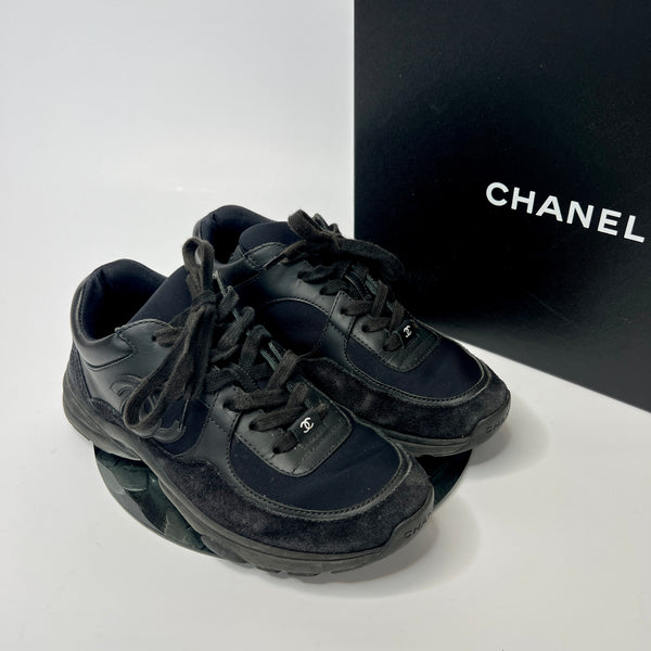 Chanel Black CC Logo Nylon Sneakers (Size 36.5/UK 3.5 )