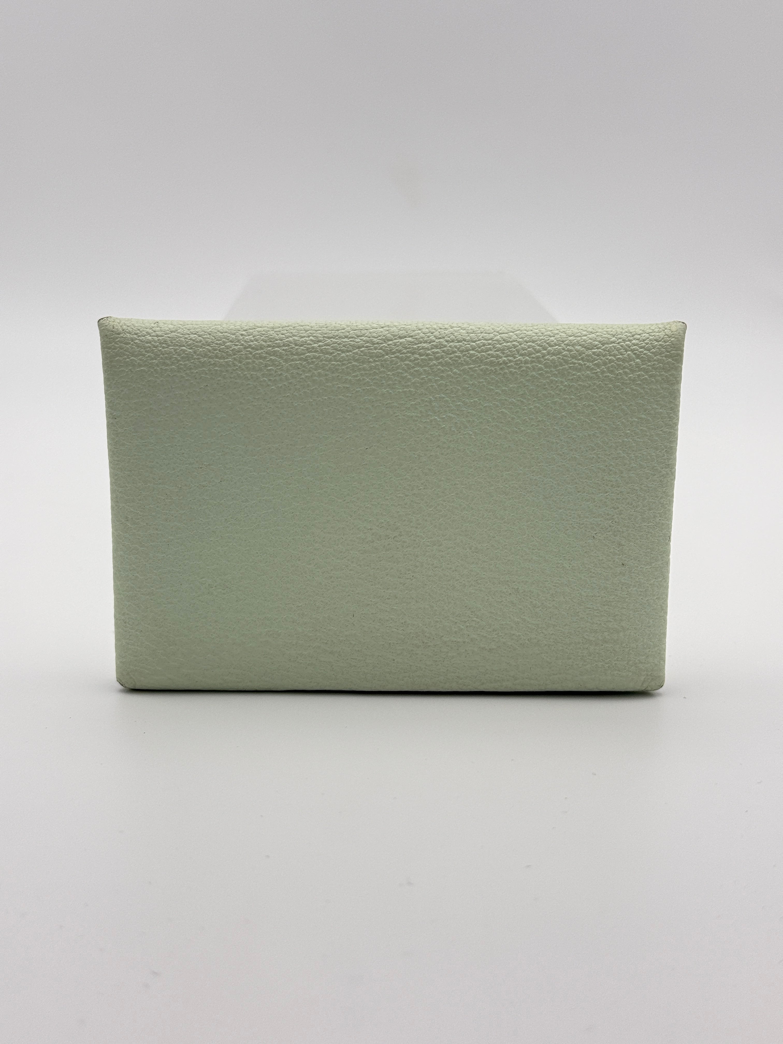 Hermès H Calvi Duo Wallet In Vert Fizz & Green Bamboo