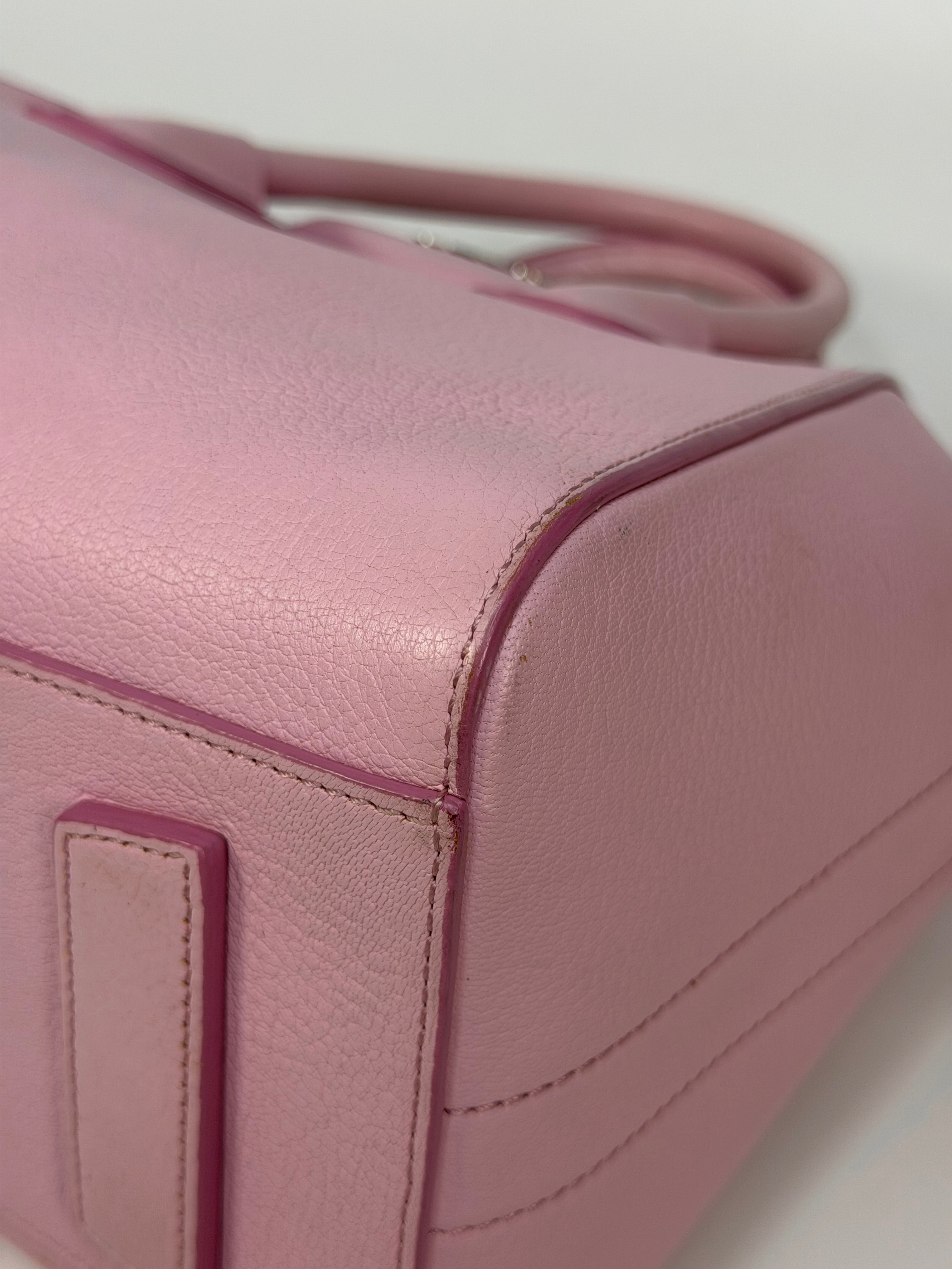 Givenchy Antigona In Pink Goatskin Leather With Silver Hardware. Authentic and preloved in very good condition.