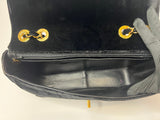 Chanel Black Velvet Jumbo Vintage Flap Bag