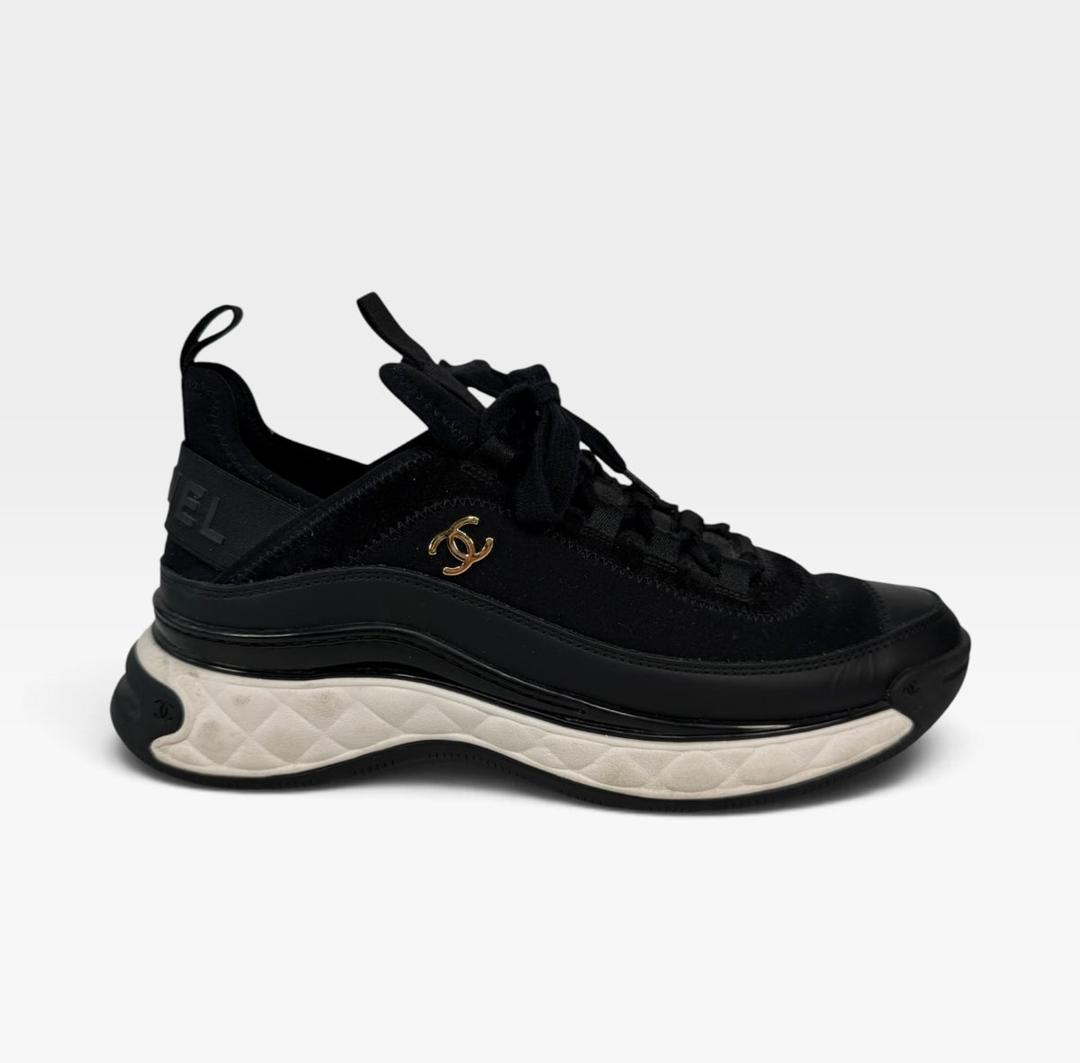 Chanel Black Sneakers (Size 39/UK6) 100% authentic and preloved in excellent condition