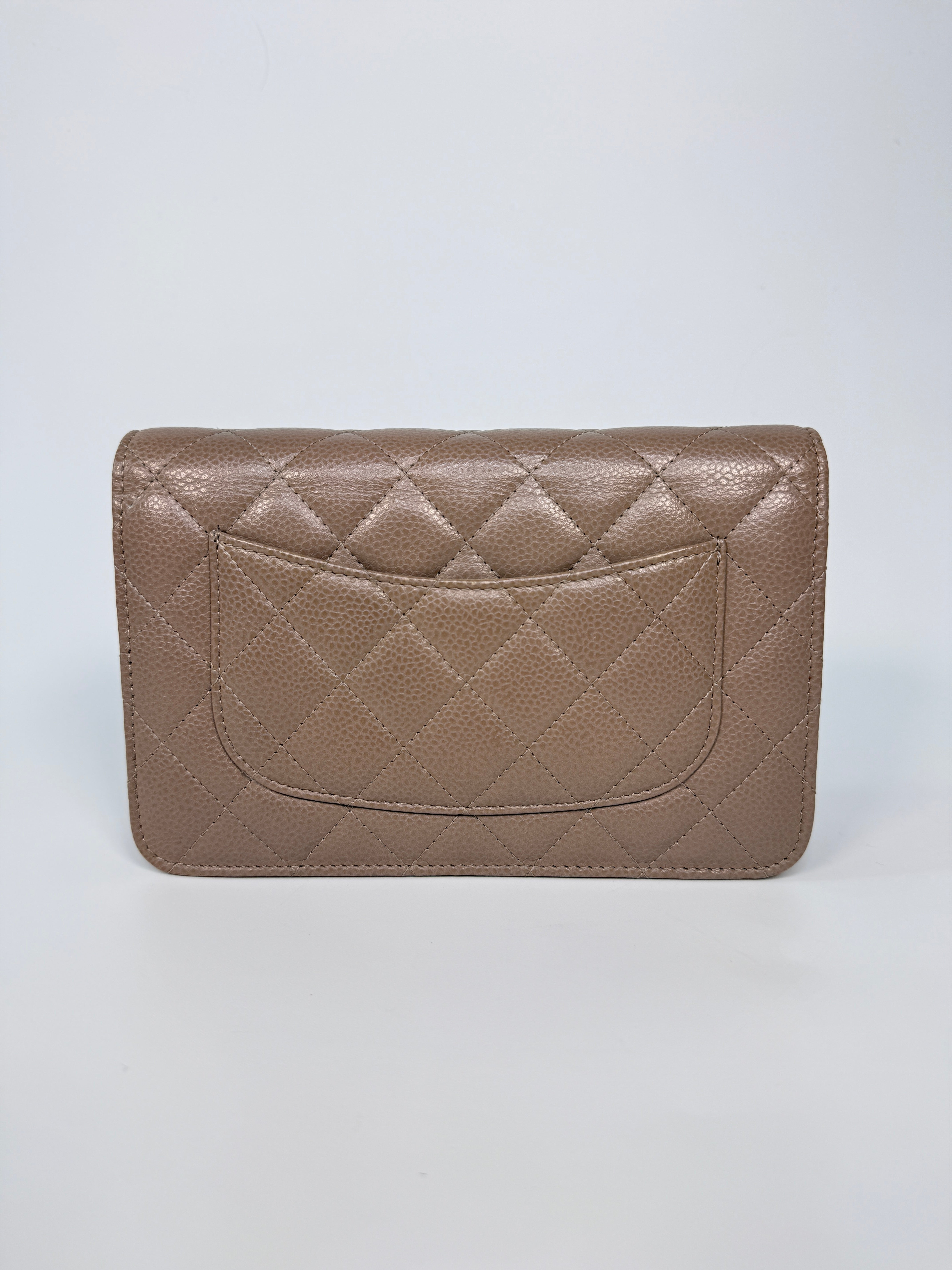 Chanel Wallet On Chain In Taupe Caviar Leather With Gold Hardware
Authentic Pre Loved Verified by Luxe Cheshire Trusted Designer resale