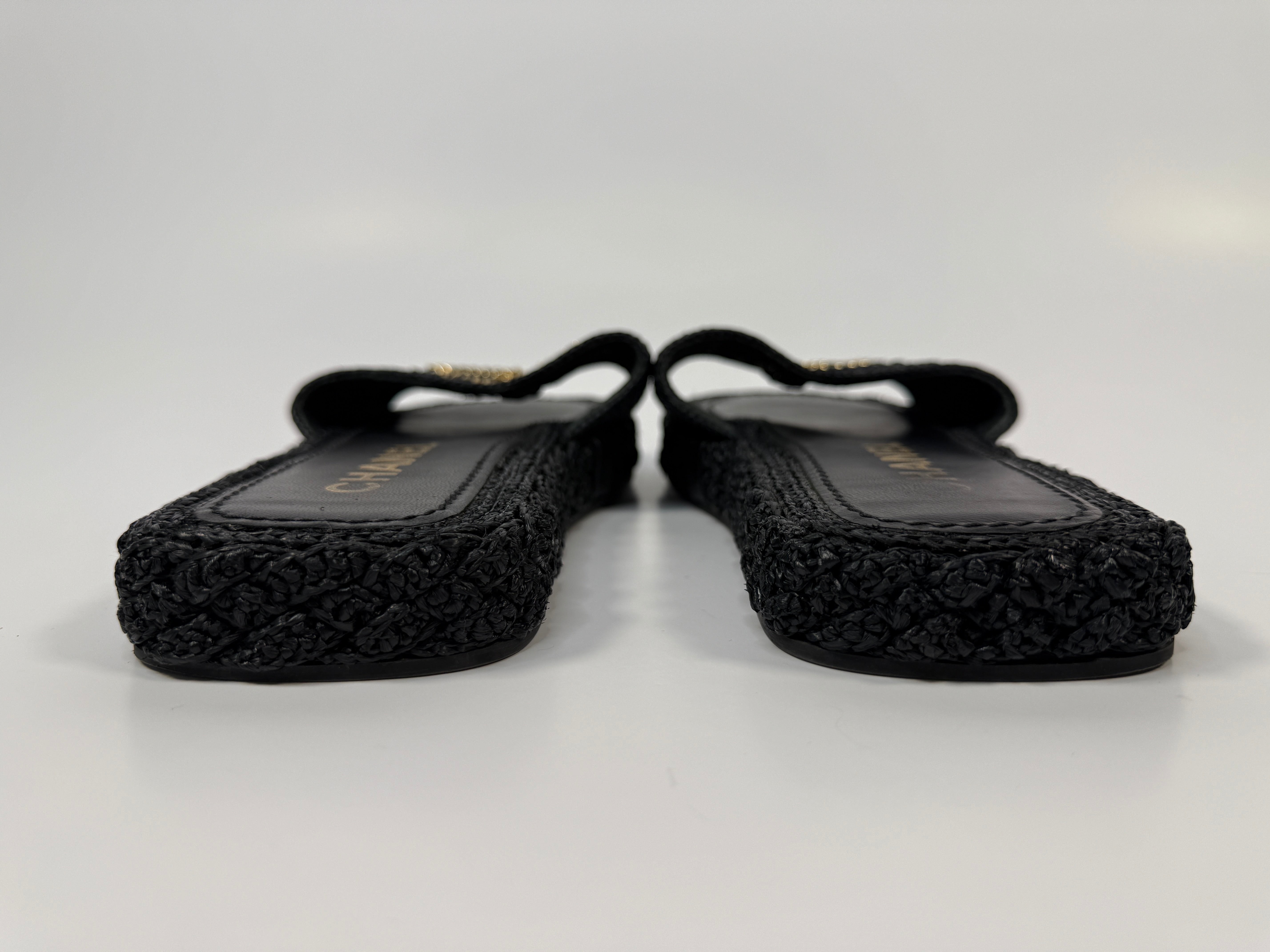Chanel CC Raffia Slides  (Size 39/UK6)