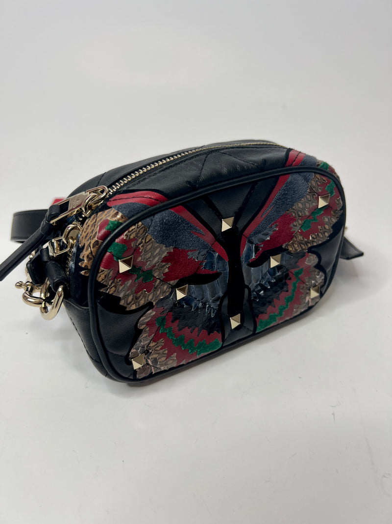 Valentino Garavani Black Rockstud Butterfly Crossbody