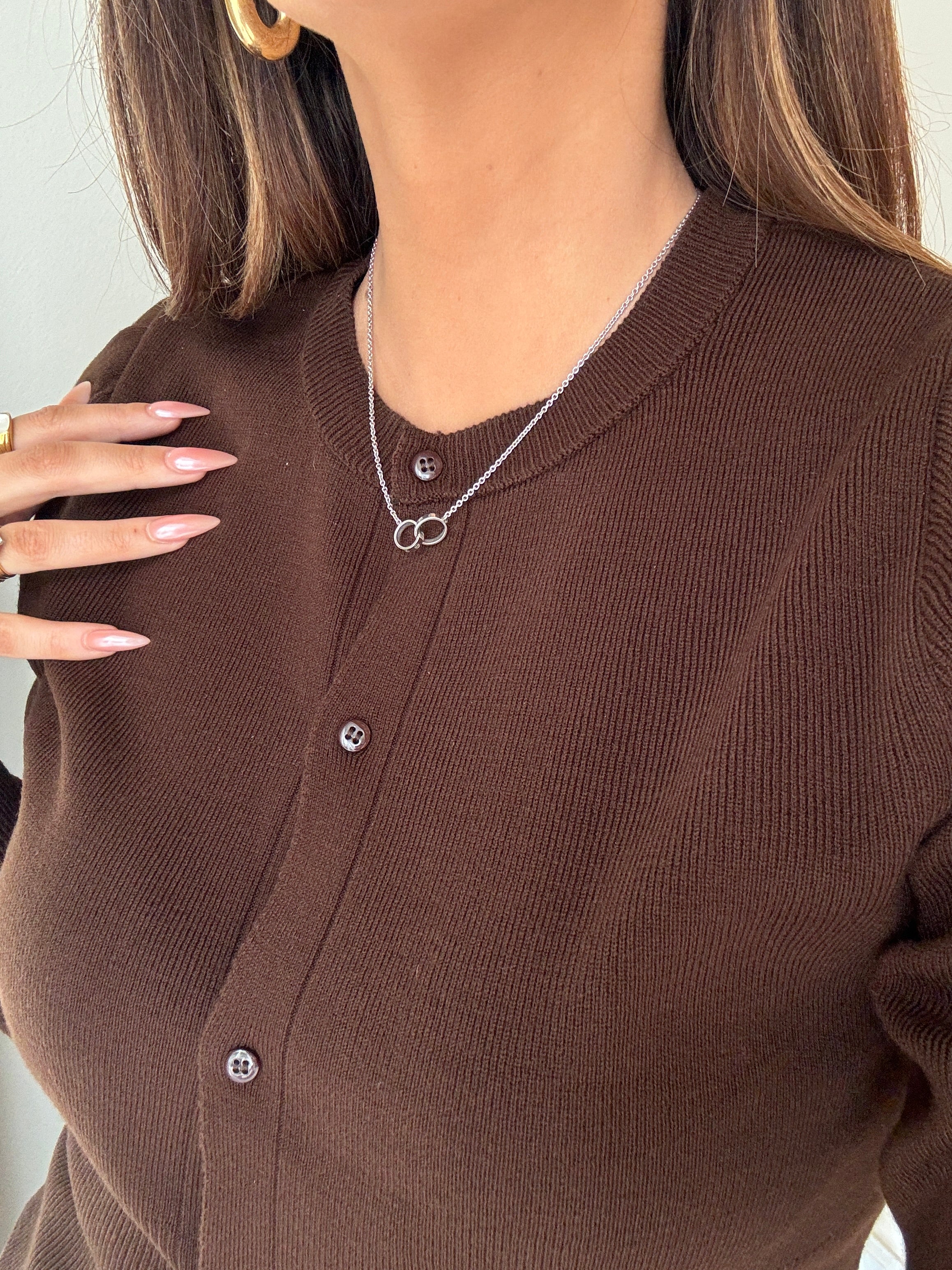 cartier interlocking love necklace in 18ct white gold