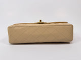 Chanel Medium Classic Double Flap Beige Caviar Leather With GHW