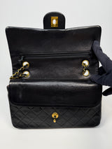 Chanel Vintage Medium Classic Double Flap Black Lambskin With 24k GHW