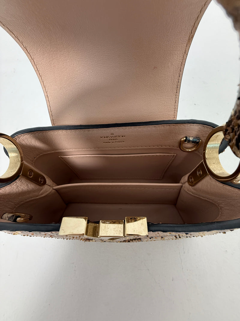 Louis Vuitton Capucines BB In Gold Python With GHW