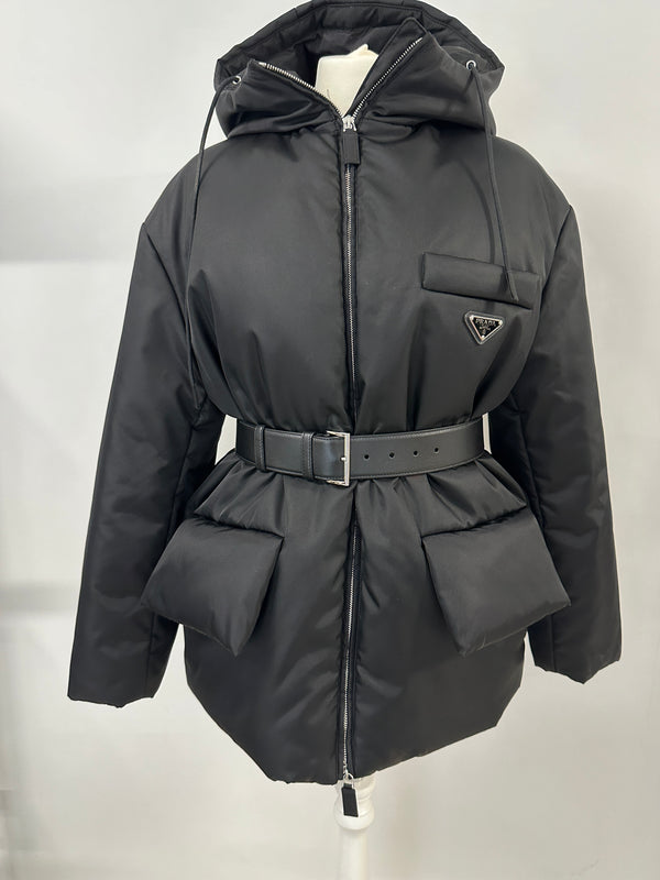 Prada Re Nylon Belted Jacket (Size 38/UK 6)