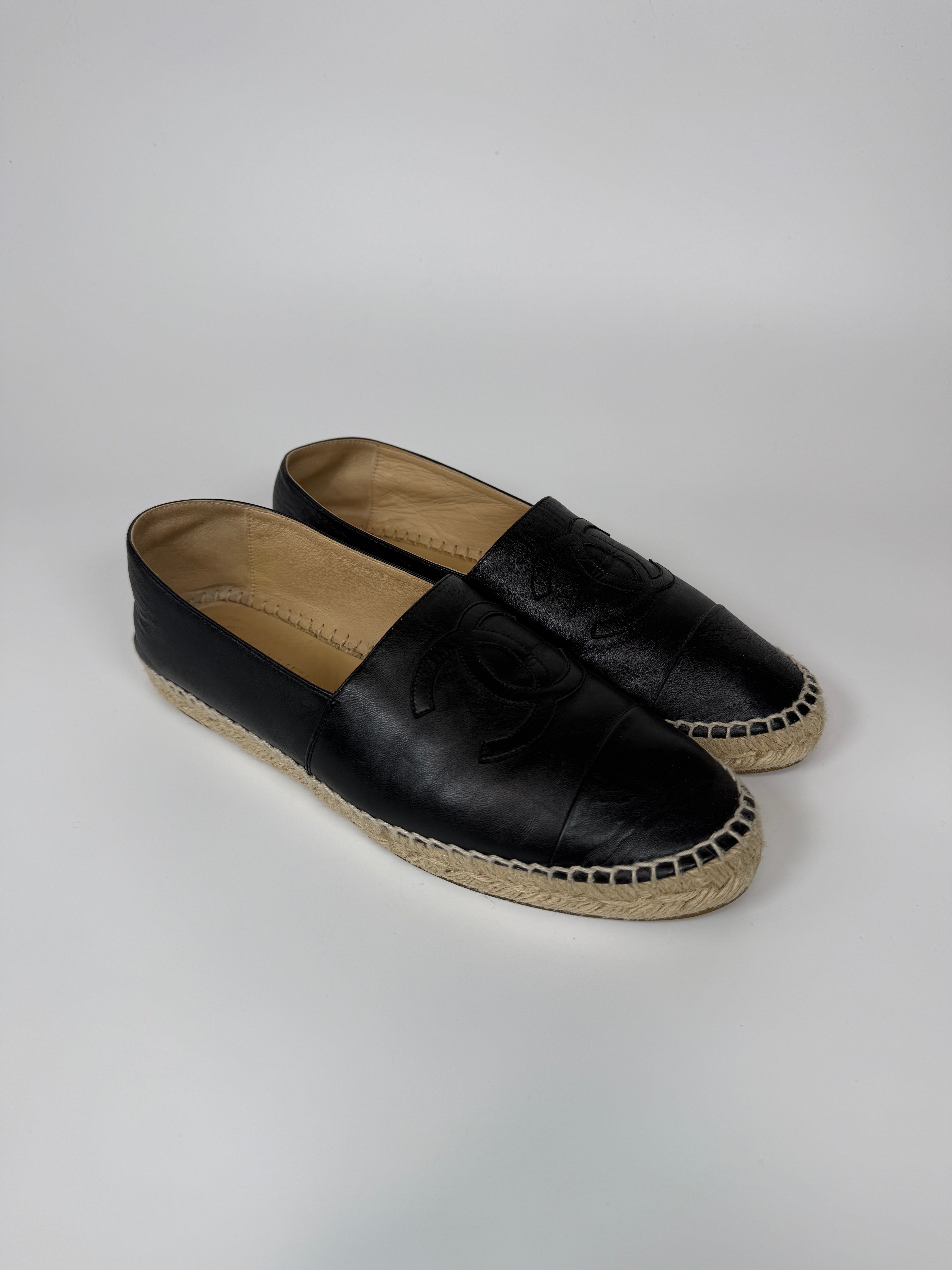 Chanel Black Espadrilles (Size 40/UK7) Authentic and preloved Excellent Condition. 100% Authenticity Guarantee 