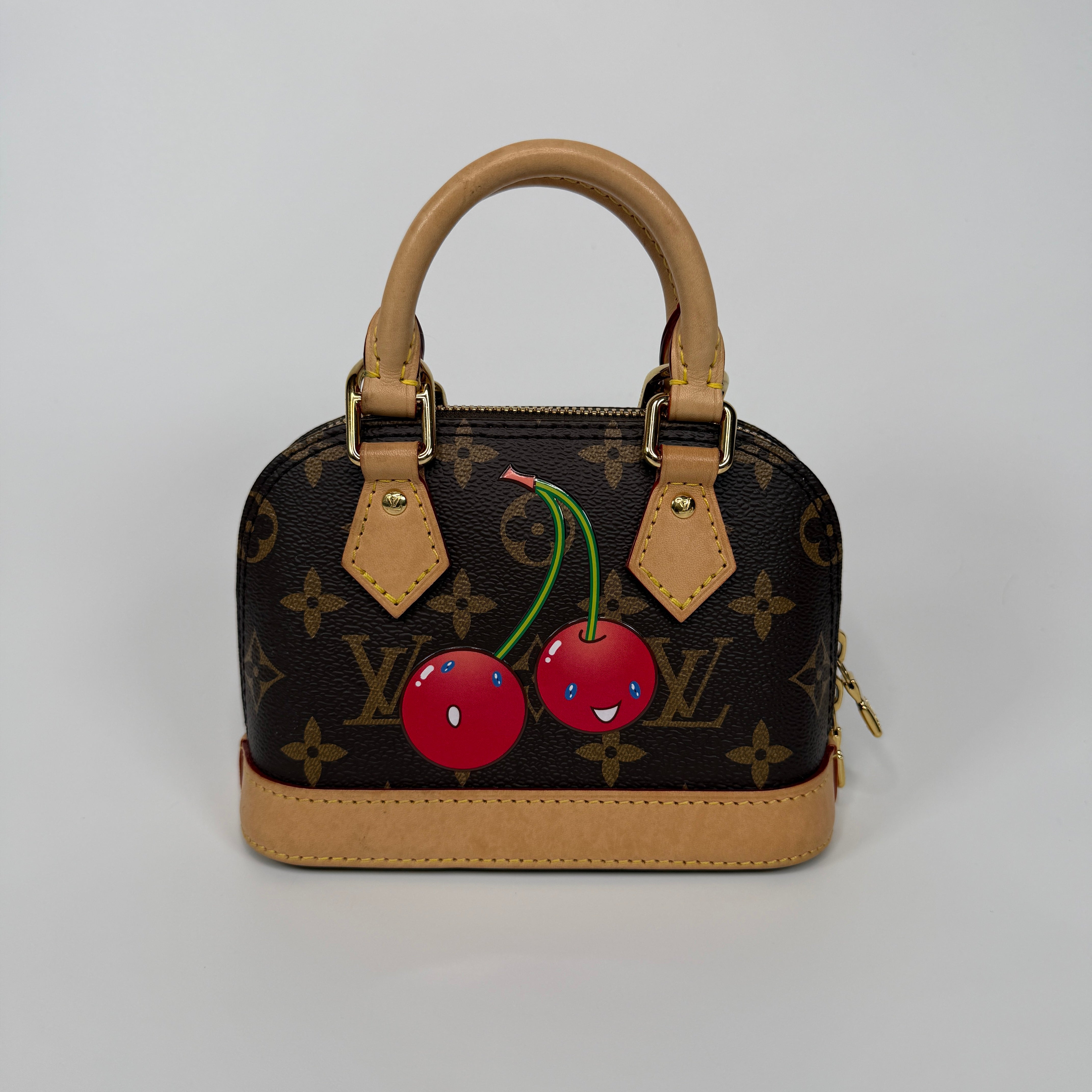 Authentic and preloved Louis Vuitton X Takashi Murakami Nano Alma Cherry Brown Monogram. Excellent condition. 100% Authenticity guarantee. Verified by Luxe Cheshire. 