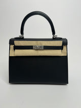 Hermès Kelly 25 In Noir Sellier Epsom With Palladium Hardware