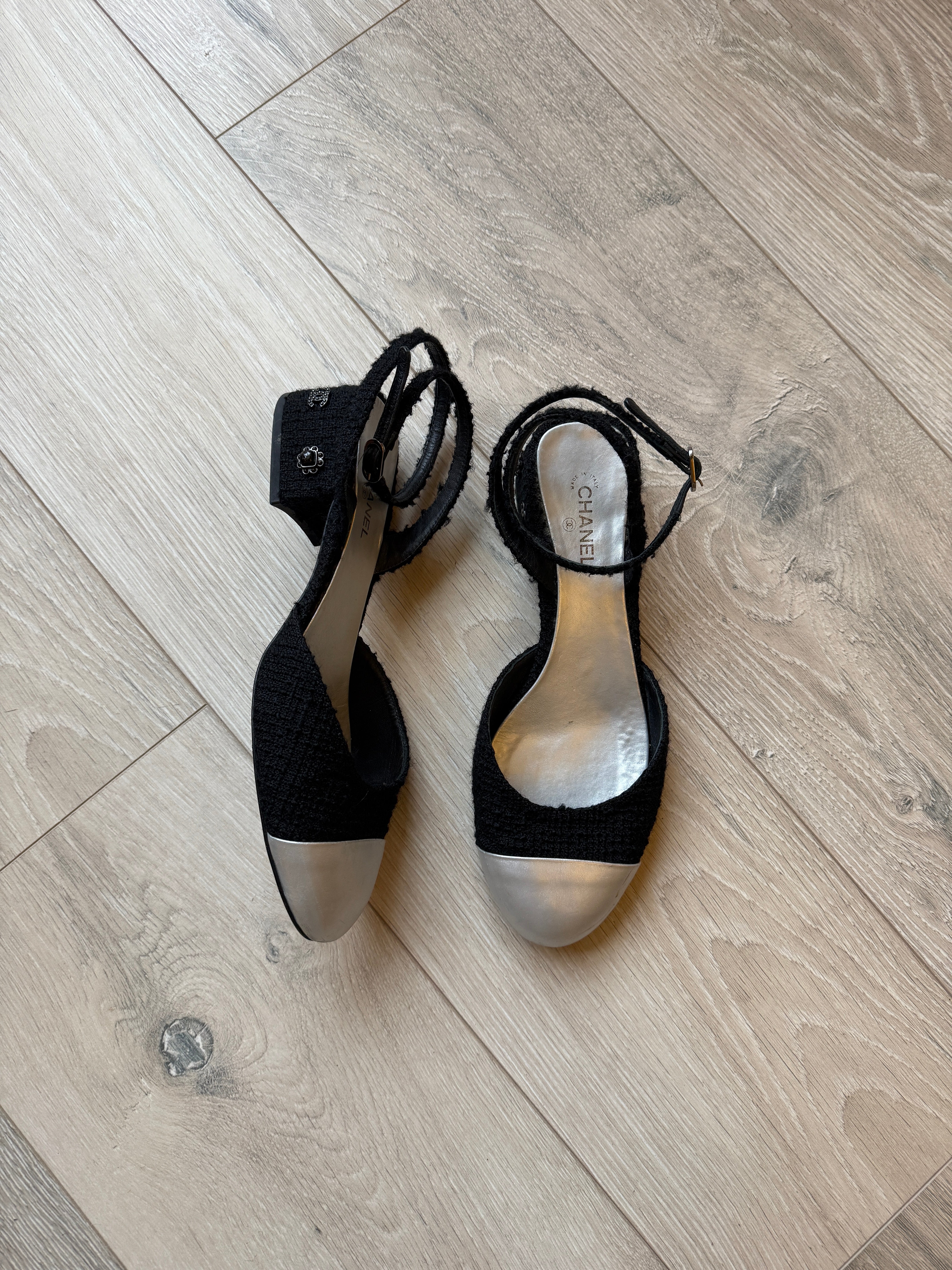 Chanel Tweed Slingback Pumps (Size 39.5/UK 6.5)