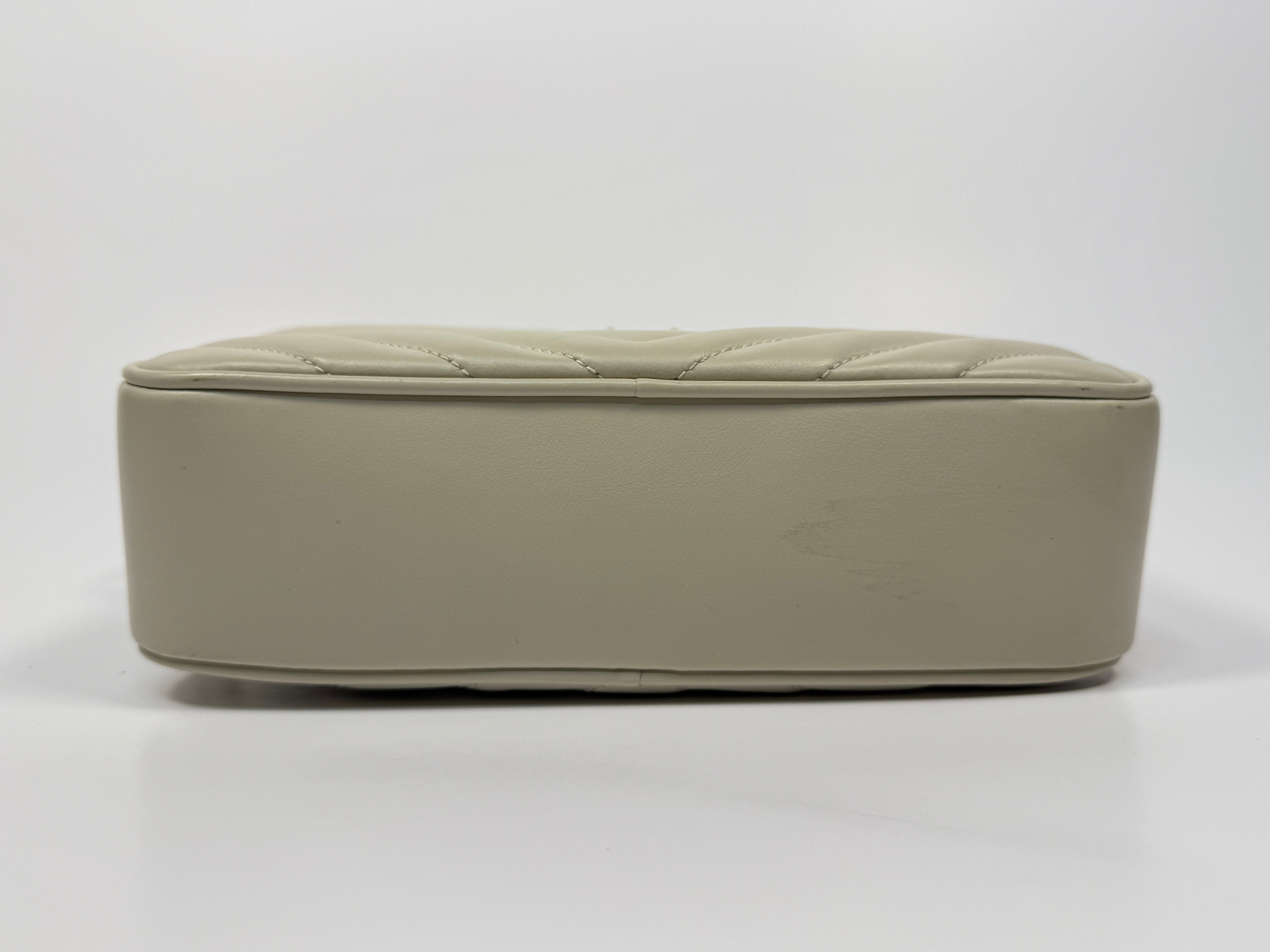 Saint Laurent Small Camera Bag In Ecru Leather