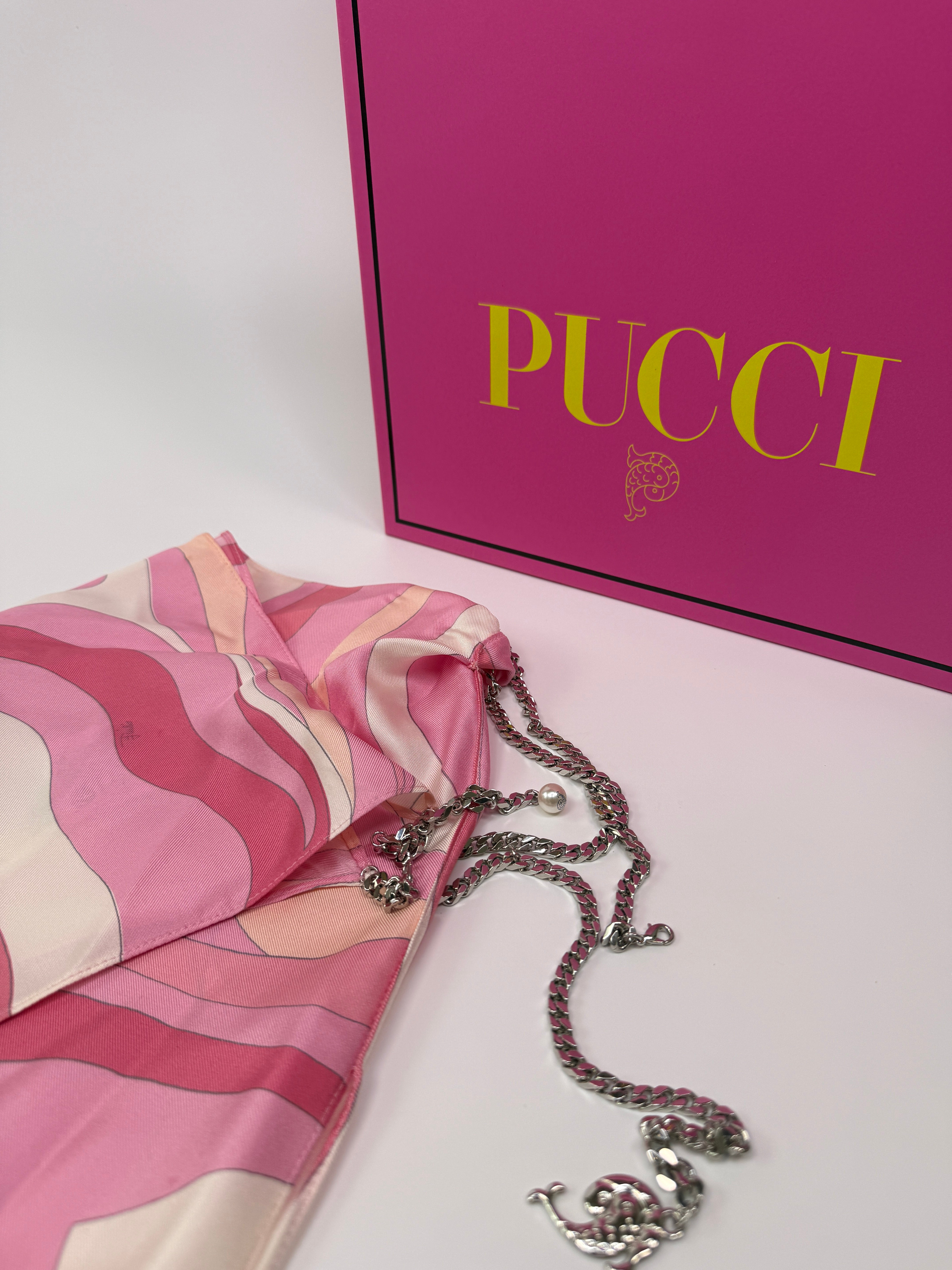 Emilio Pucci Halterneck Print Chain Top