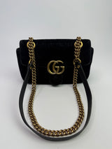 Gucci Mini Marmont Bag in Black Velvet