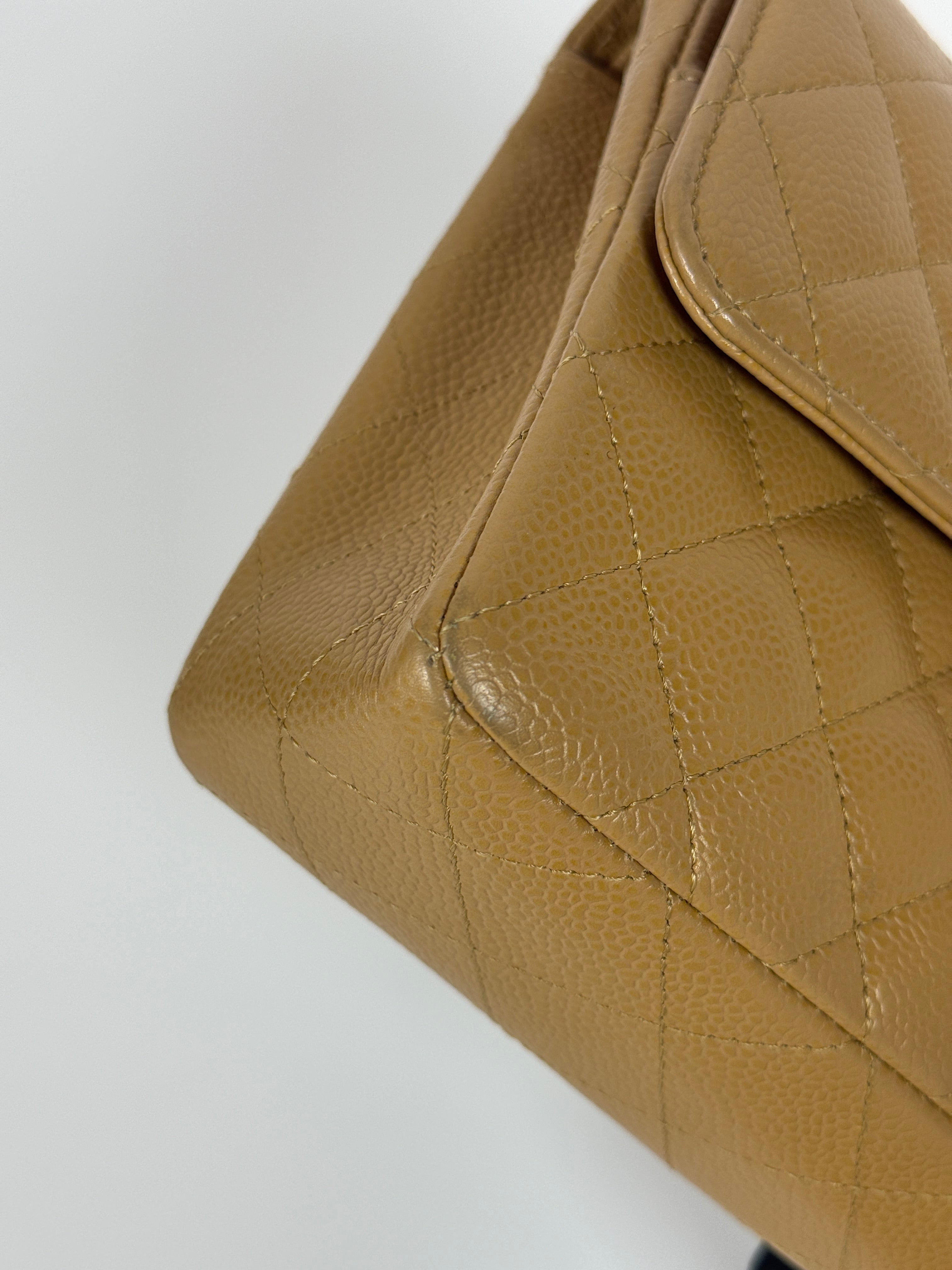 Chanel Small Classic Double Flap In Beige Caviar Leather With 24kt Gold Hardware. Authentic and Preloved. Excellent Condition, 100% Authenticity guarantee 