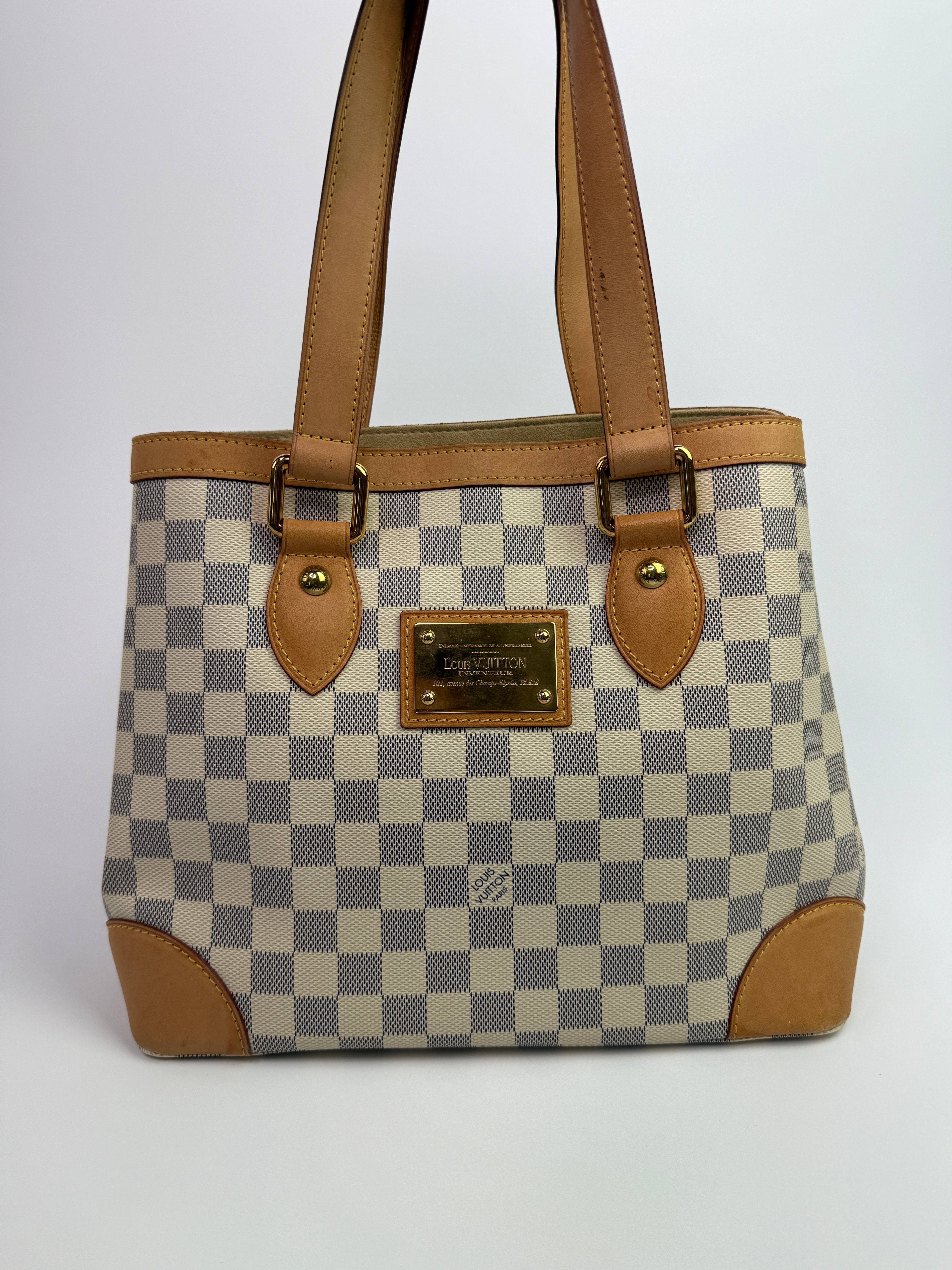 Louis Vuitton Damier Azur Hampstead MM Tote Bag