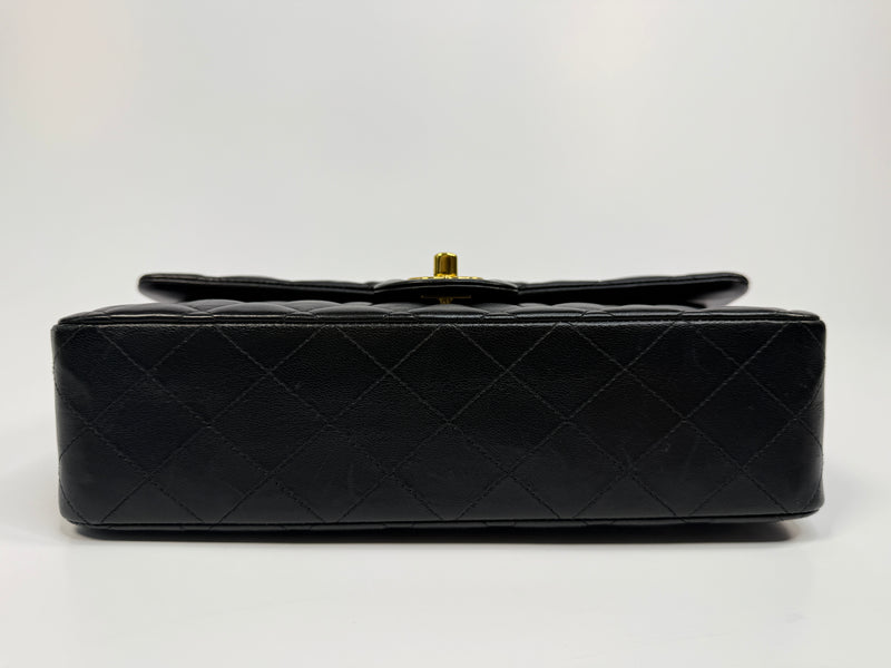 Chanel Medium Classic Double Flap Black Lambskin With GHW