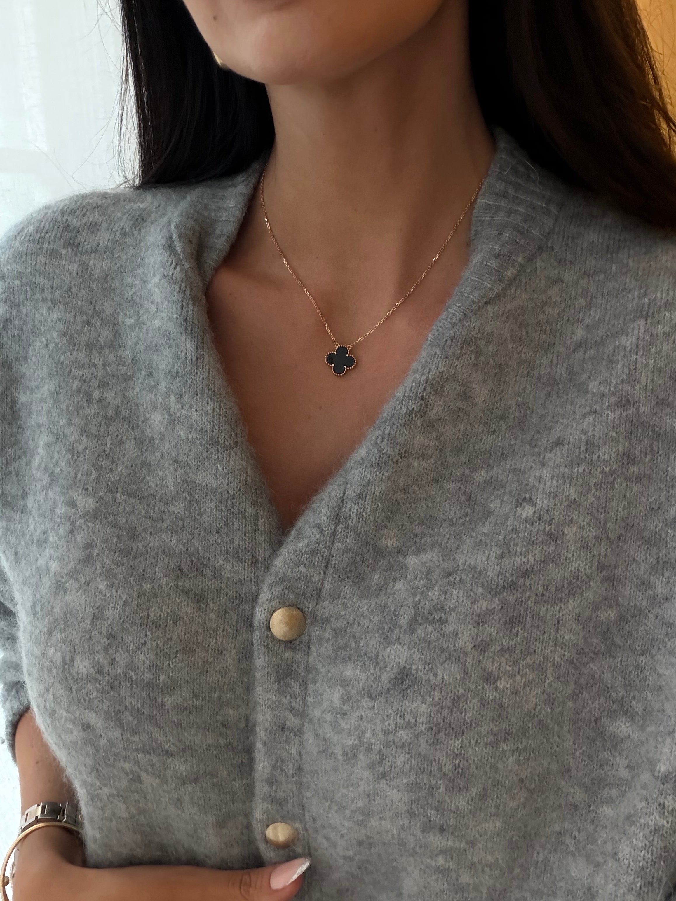 Van Cleef & Arpels Vintage Alhambra Onyx Pendant Authentic and preloved in excellent condition