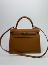 Hermès Kelly 28 Gold Sellier Epsom Leather With GHW
