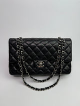 Chanel Medium Classic Double Flap Black Lambskin With SHW