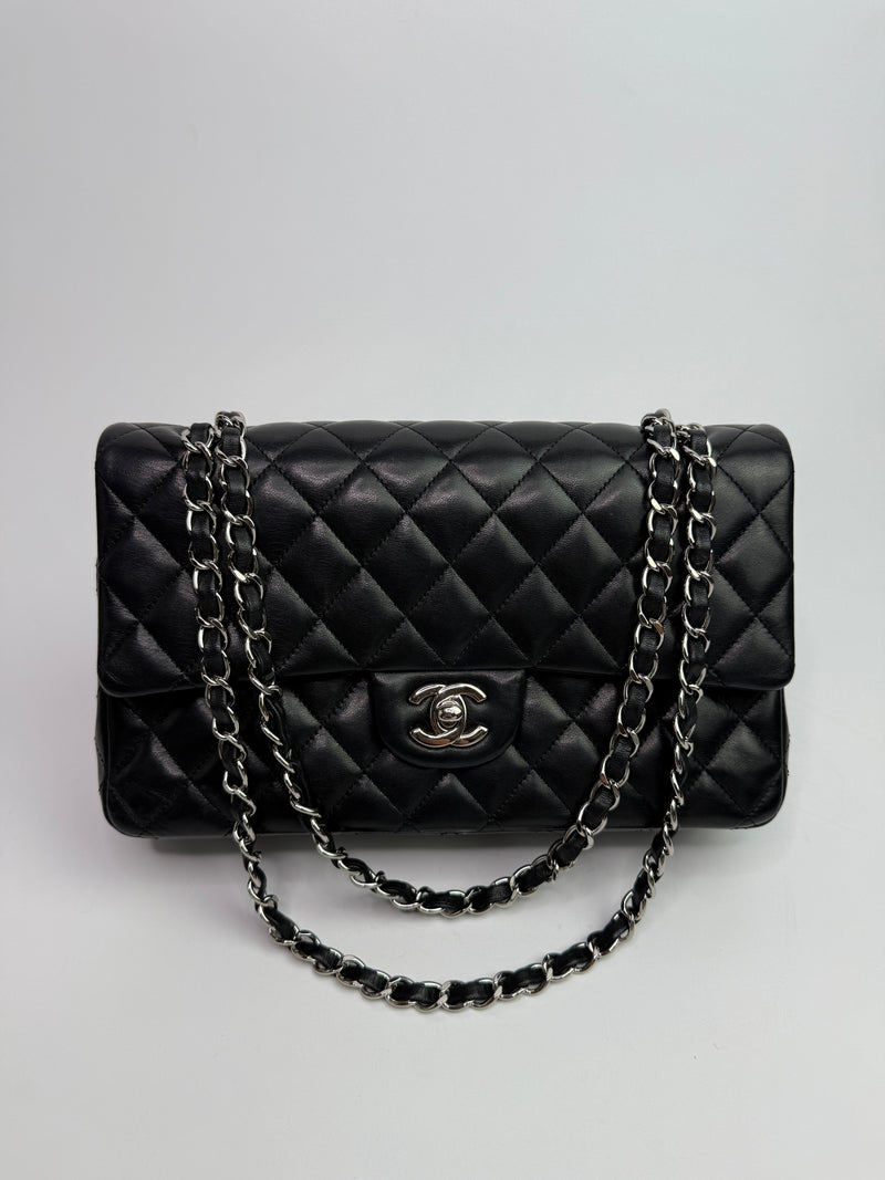 Chanel Medium Classic Double Flap Black Lambskin With SHW