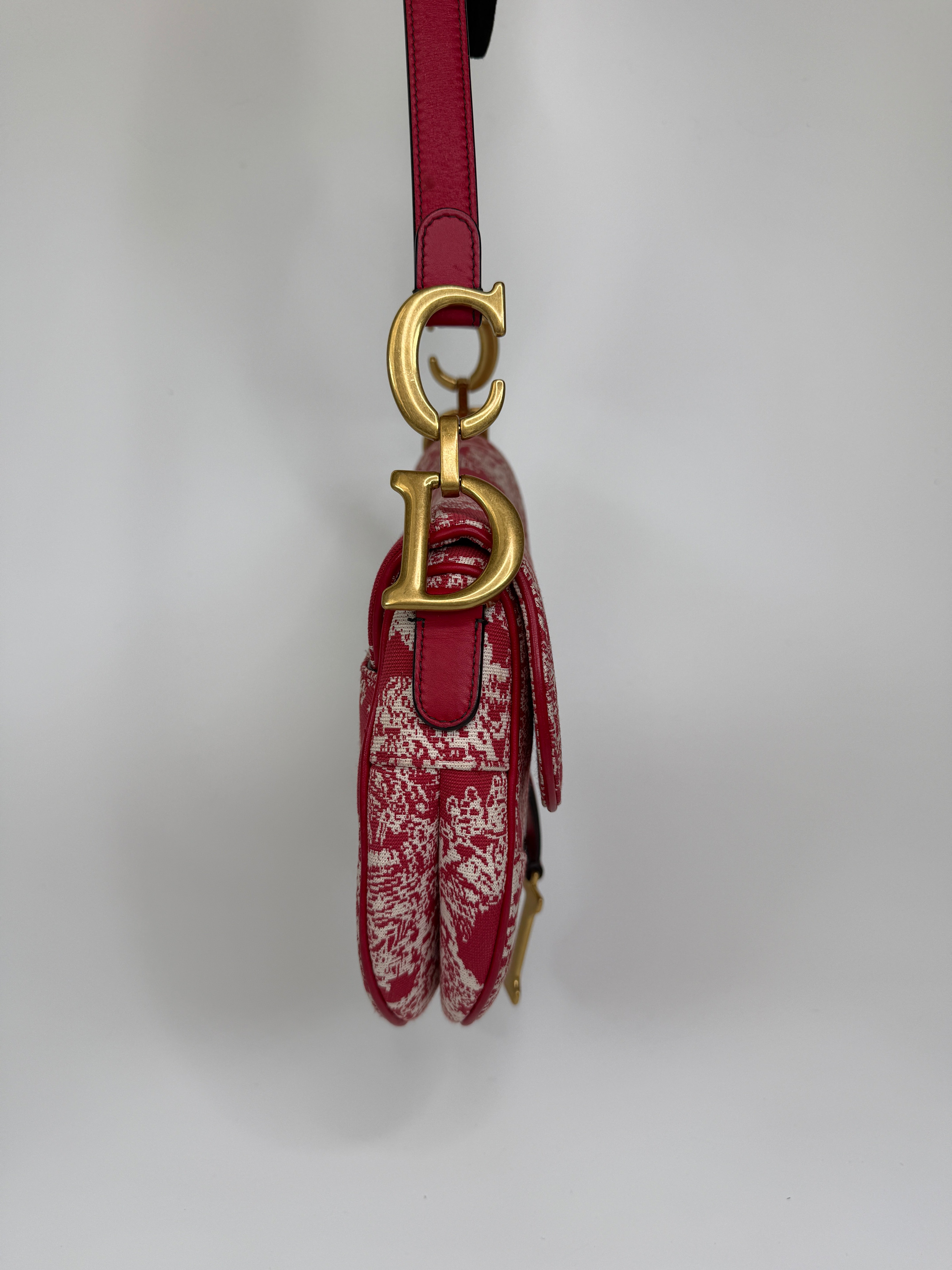 Christian Dior Saddle Bag In Rain Forest Red. Authentic and preloved In excellent condition. 100% Authenticity guarantee 