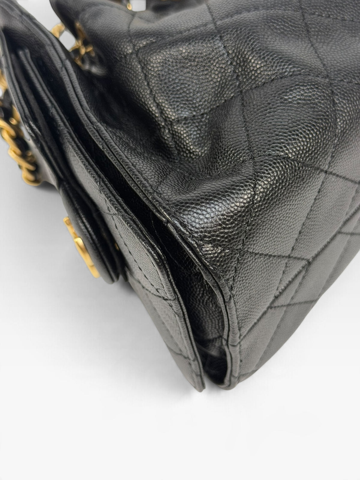 *Luxe Top Pick* Chanel 25 Micro In Black Caviar Leather With Aged Gold Hardware. 100% authentic and pre loved in excellent condition.