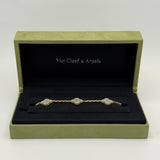 Van Cleef & Arpels Vintage Alhambra Bracelet, 5 Motifs Mother Of Pearl