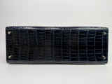 Hermès Kelly 35 In Bleu Crocodile Porosus Lisse With PHW