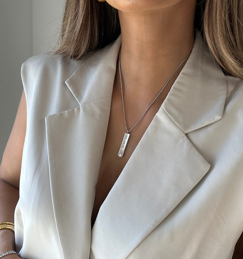Tiffany & Co Pendant Silver Bar Necklace