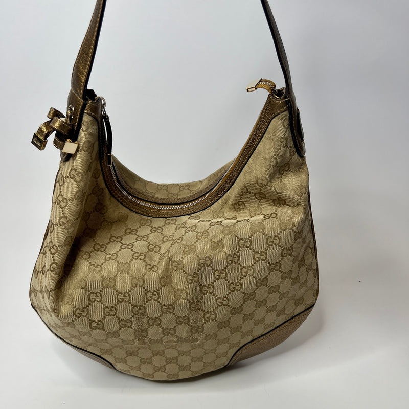 Gucci Vintage Beige Hobo Shoulder Bag